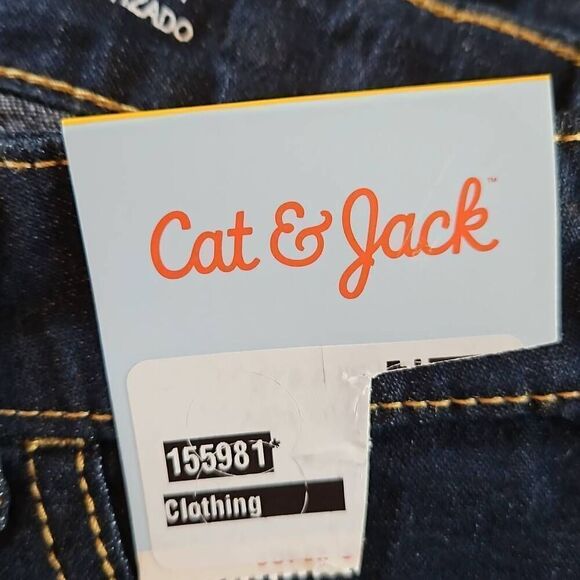Cat & Jack Super Stretch Straight Leg Denim Jeans Dark Wash Blue 14 Slim (Girls) - Picture 5 of 7